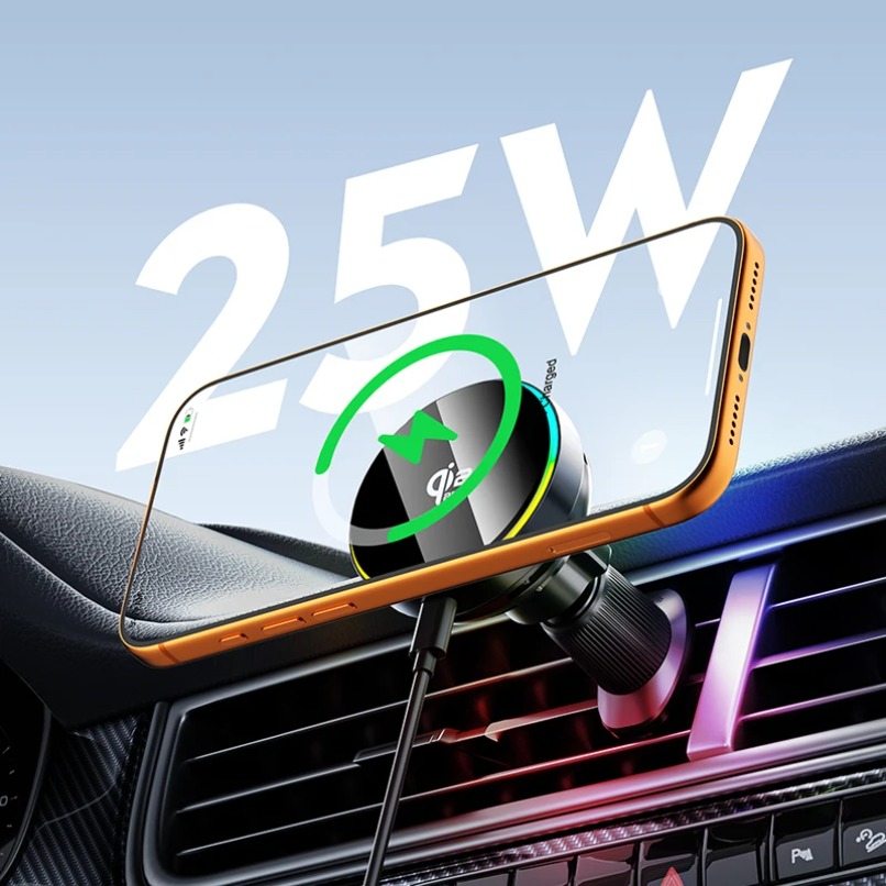 Wireless Car Charger Mount Fast Charging - Qi2 25W Magnetic Wireless Car Charger