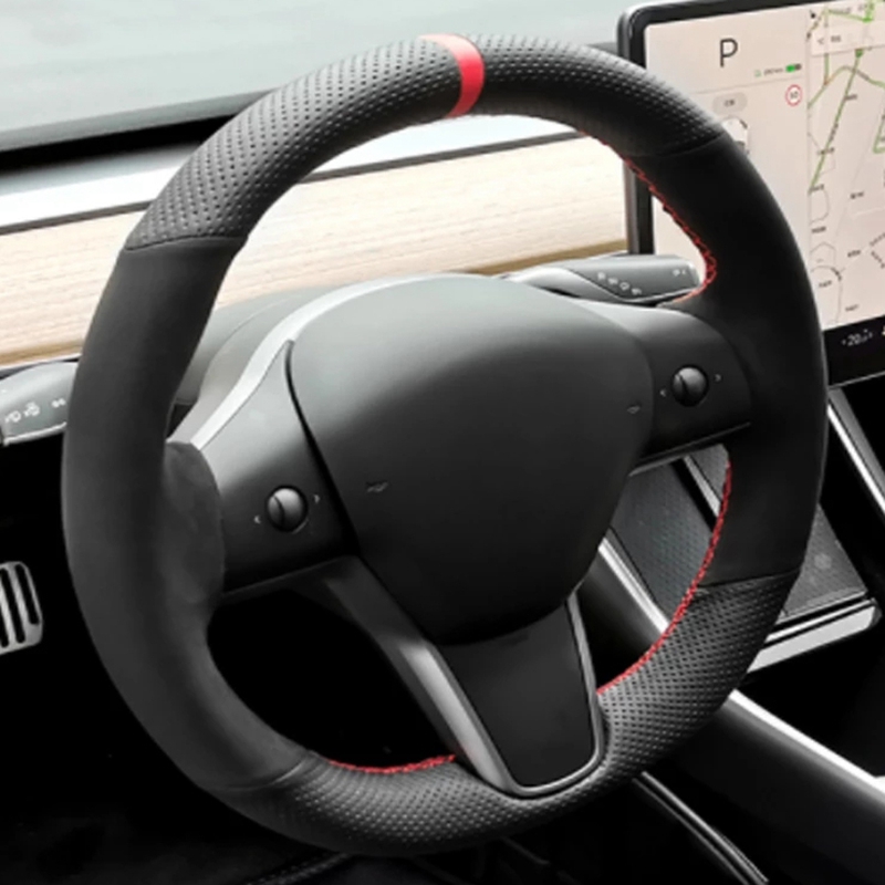 Hand-stitched Anti-Slip Carbon - Car Steering Wheel Cover Anti Slip Breathable 评论和价格