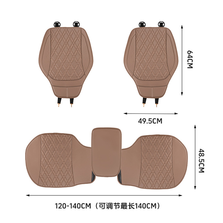 3Pcs Luxury NAPPA Leather Car  - Leather Car Seat Covers Full Set Universal 评论和价格