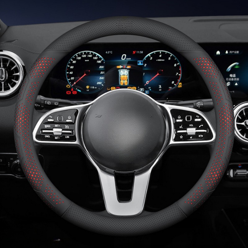 O/D Type Nappa Leather Car Ste - Car Steering Wheel Cover Anti Slip Breathable 评论和价格