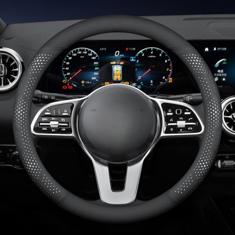 O/D Type Nappa Leather Car Ste - Car Steering Wheel Cover Anti Slip Breathable 评论和价格