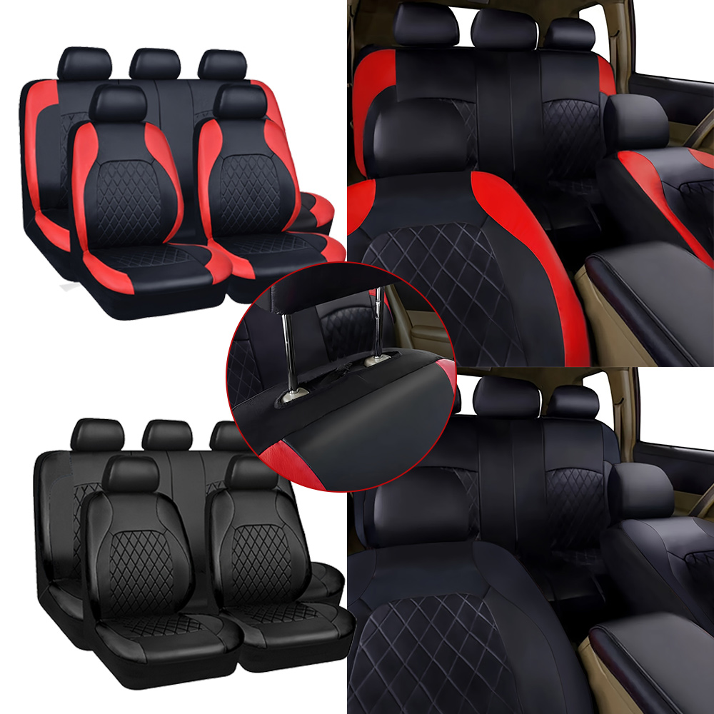 New Car Seat Covers Quilted Di - Leather Car Seat Covers Full Set Universal 评论和价格