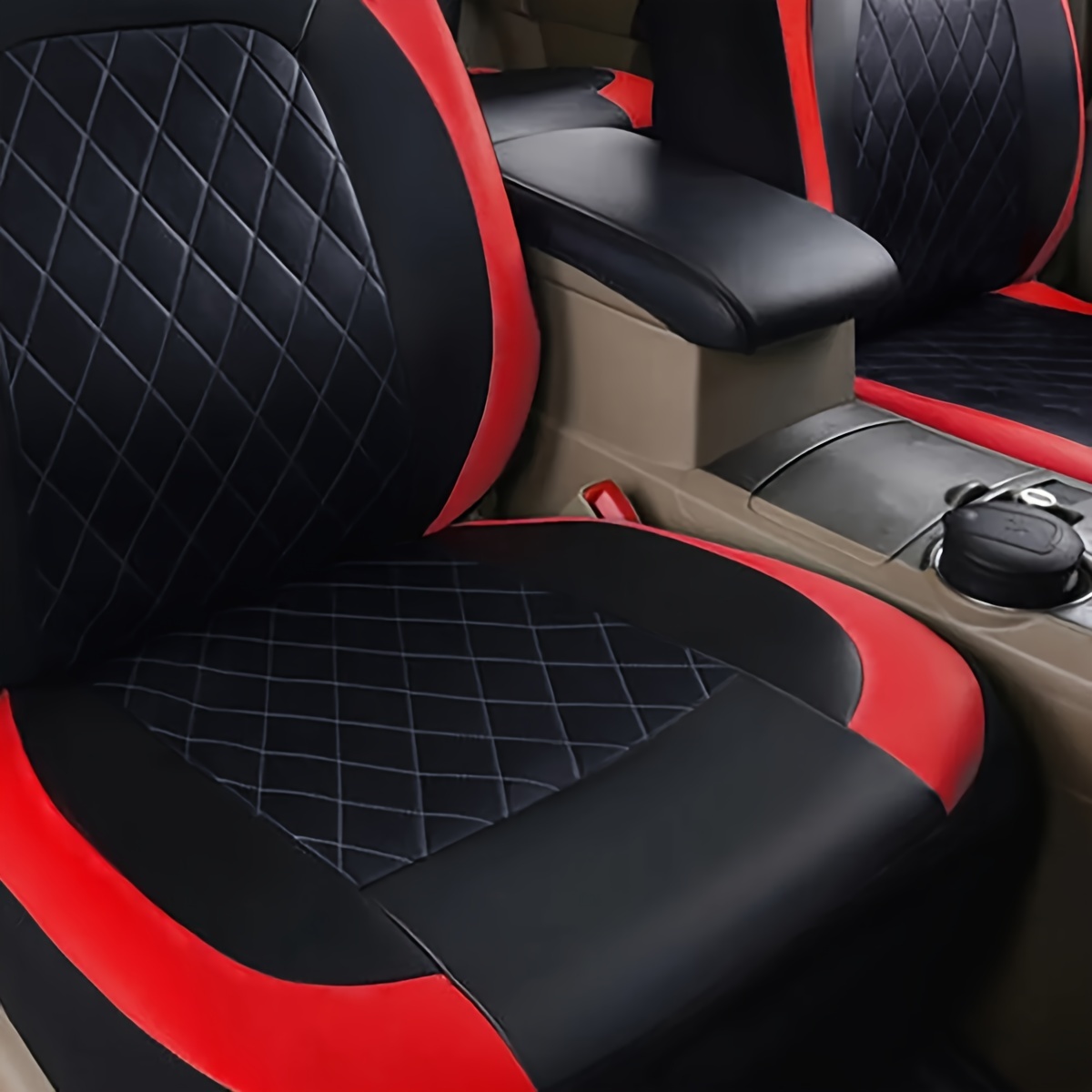 New Car Seat Covers Quilted Di - Leather Car Seat Covers Full Set Universal 评论和价格