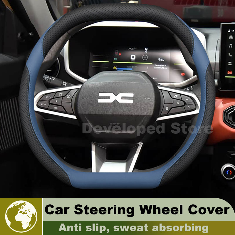 Leather Car Steering Wheel Cov - Car Steering Wheel Cover Anti Slip Breathable 评论和价格
