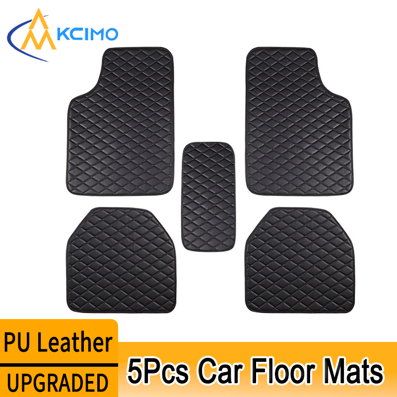 Kcimo 5Pcs Car Floor Mats PU L - Car Floor Mats Universal Waterproof Leather 评论和价格