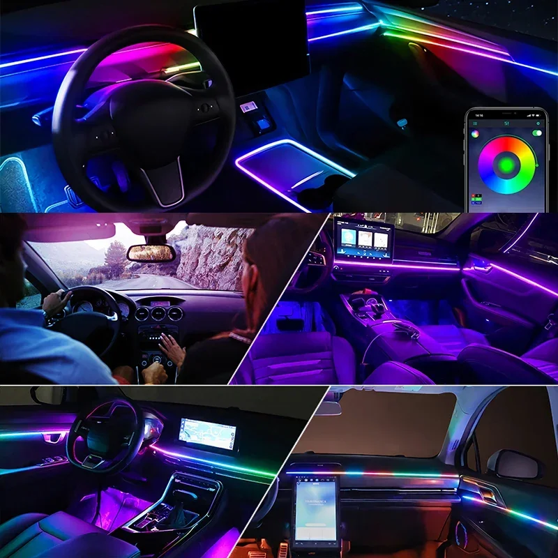 22 in 1 Premium Automotive LED - Led Ambient Interior Car Lights App Control 评论和价格