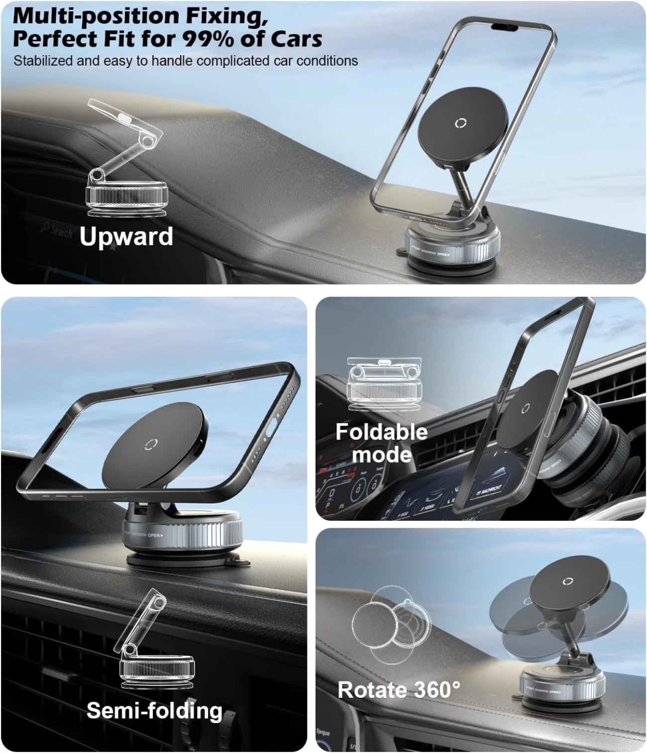 15W Wireless Fast Charger Car  - Wireless Car Charger Mount Fast Charging 评论和价格